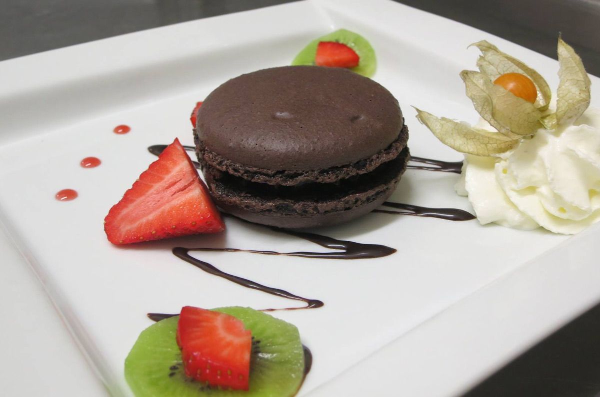 Macaron au restaurant du camping les platanes en Ardèche